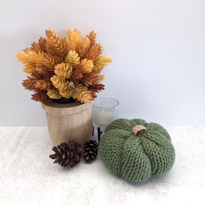 Knit Pumpkin Decoration, Thanksgiving and Halloween Decor, Autumn Centerpiece