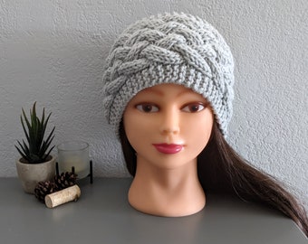 Winter Headband, Knit Ear Warmer, Gray Headband, Winter Accessory, Women's Ear Warmer, Handmade Knits, Women's Knit Headband, Gift for Her