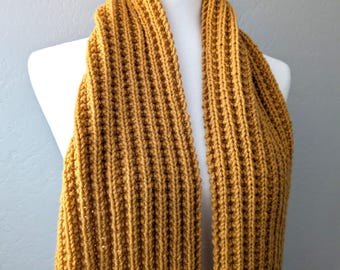 Yellow Knit Scarf, Cozy Soft Scarf, Handmade Accessory
