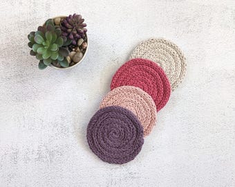Drink Coasters Set of 4, Housewarming Gift