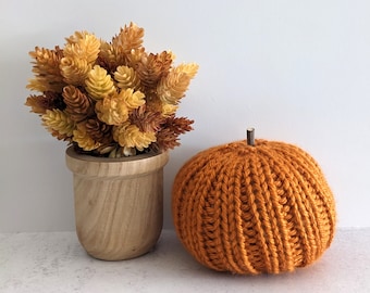 Knit Plush Pumpkin, Handmade Fall Decor
