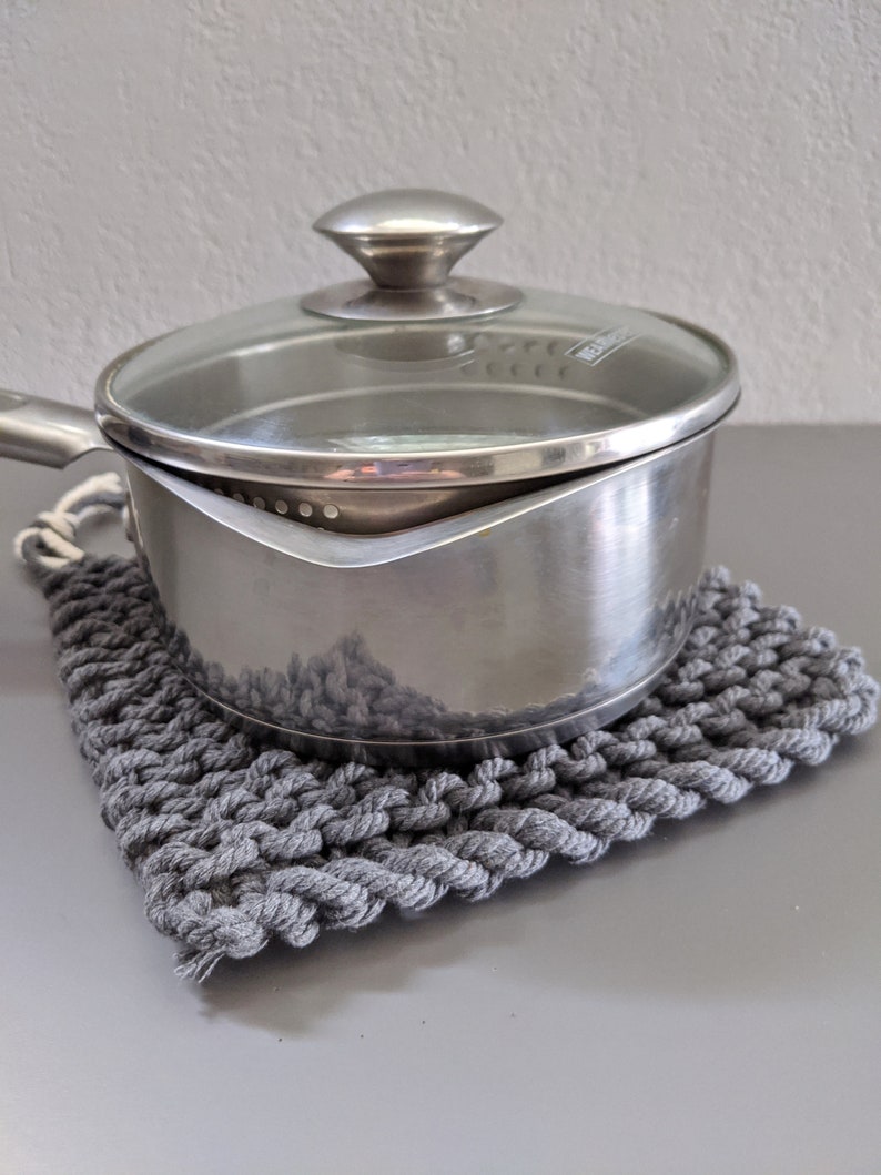 Hand Knit Pot Holders Set of 2 Trivets Chunky Kitchen Hot Etsy UK