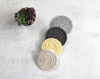 Coaster Set of 4, Handmade Drink Coasters, Mother's Day Gift, Housewarming Gift, Hostess Gift