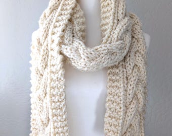 Hand Knit Scarf, Cozy Handmade Scarf, Winter Accessory