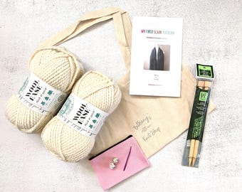 Beginner Knitting Kit, Learn to Knit Kit, DIY Knit Scarf Kit, Easy Knitting Project