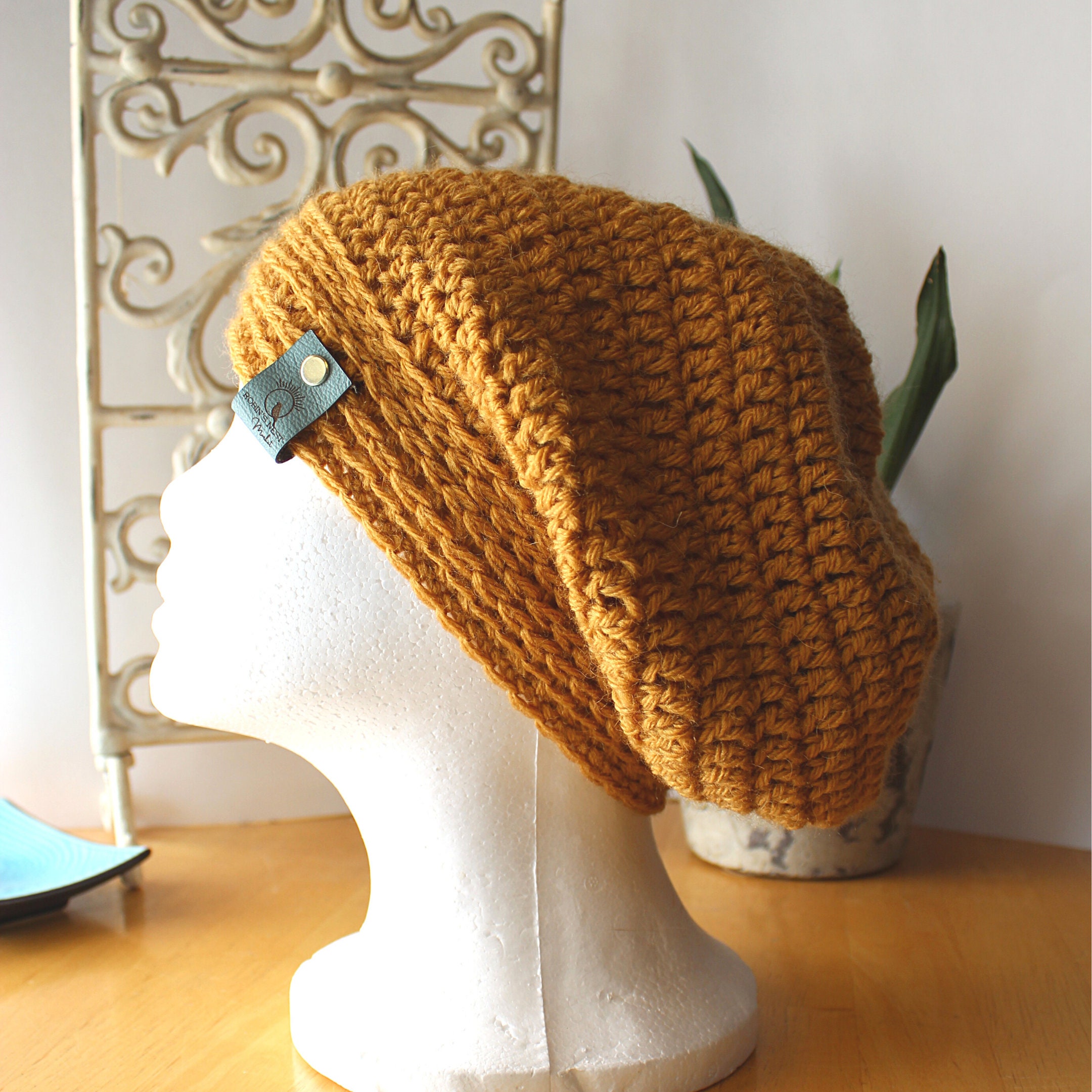 Slouchy Hat Crochet Pattern Floppy Beanie Hat Unisex Hat Etsy España