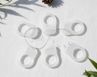 Silikonadapter für MAM-, Dodie- und Nuk-Schnuller | Schnulleradapterring ohne Ring | Transparenter Silikon-Schnullerclip