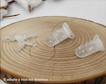 Transparenter Schnullerclip | Kunststoffclip zur Schnullerbefestigung | Set mit transparenten Clips