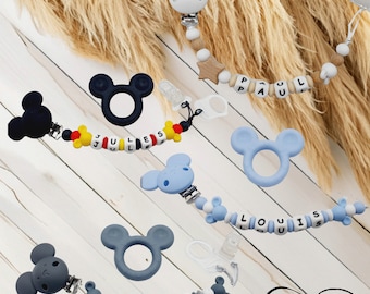 Pacifier clip or personalized set, Mickey model