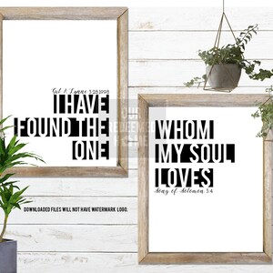 I Have Found The One Whom My Soul Loves - Personalized Wedding Gift - Anniversary Gift - Digital Download - Husband . Wife - Bedroom Decor