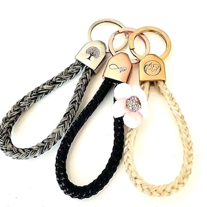 Personalisierter Schlüsselanhänger &quot;Classic&quot; aus Schweifhaar- auf Wunsch mit Gravur/Namensgravur