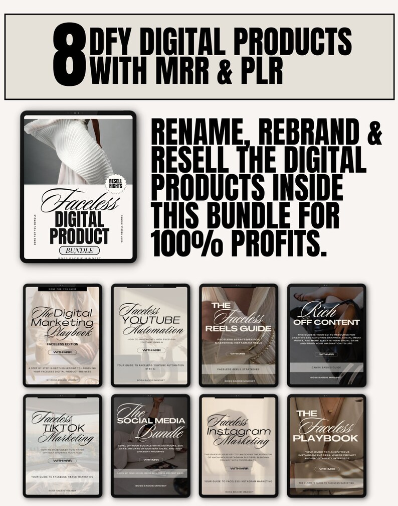 THE ULTIMATE FACELESS Bundle With Mrr + Plr - Etsy