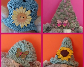 5cm hats - greens