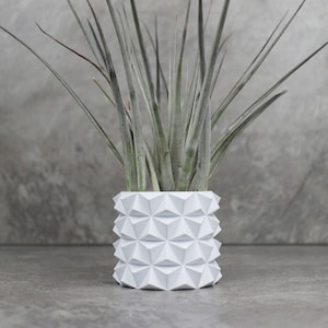 3d print white plant pot, 3-7 inch small plant pot or large plant pot, succulent pot, plant pot indoor use, indoor succulent planter image 1