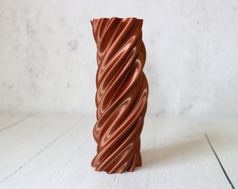 Floor vase 20-45cm, large vase or small vase, vase for flower, pampas grass vase. Copper vase 3D printed twist design for dried flowers