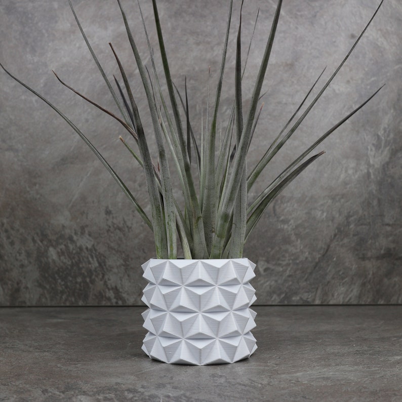 3d print white plant pot, 3-7 inch small plant pot or large plant pot, succulent pot, plant pot indoor use, indoor succulent planter image 5