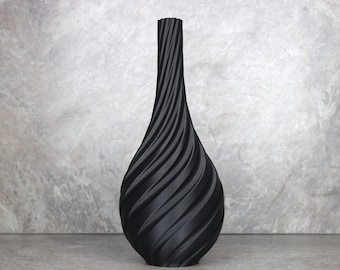 Multi-size pampas vase, a 20-60cm small black vase or tall black vase for dried flowers,tear drop large floor vase for pampas grass