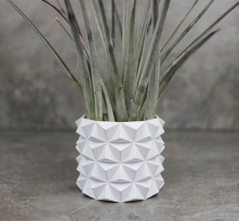 3d print white plant pot, 3-7 inch small plant pot or large plant pot, succulent pot, plant pot indoor use, indoor succulent planter image 4