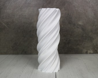 Bodenvase 20-45cm, große Vase oder kleine Vase, Vase für Blumen, Pampasgrasvase. Weiße Vase 3D gedruckte Twist-Vasen Dekor für Trockenblumen