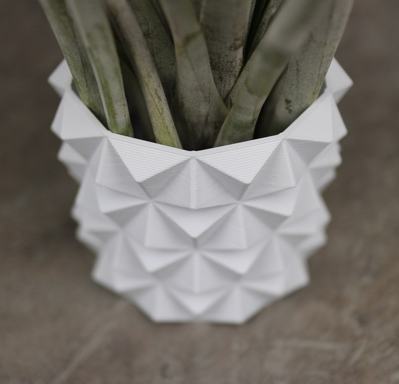 3d print white plant pot, 3-7 inch small plant pot or large plant pot, succulent pot, plant pot indoor use, indoor succulent planter image 6