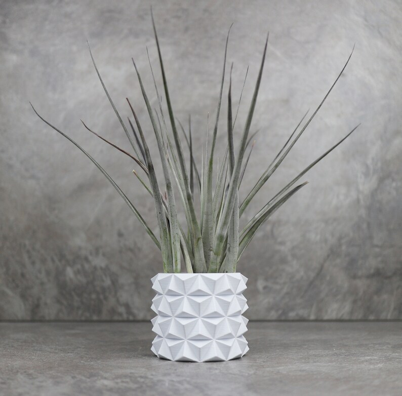 3d print white plant pot, 3-7 inch small plant pot or large plant pot, succulent pot, plant pot indoor use, indoor succulent planter image 1