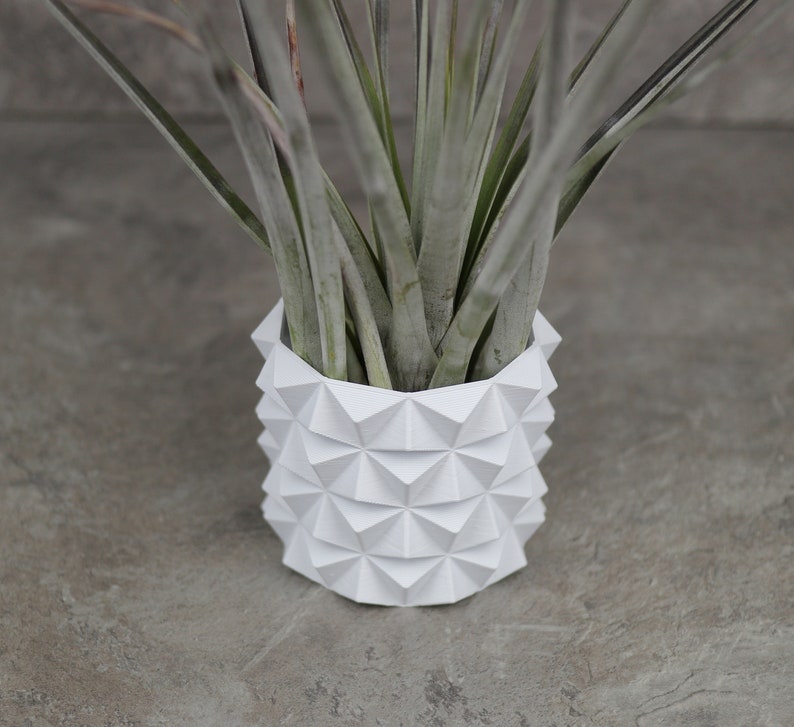 3d print white plant pot, 3-7 inch small plant pot or large plant pot, succulent pot, plant pot indoor use, indoor succulent planter image 2