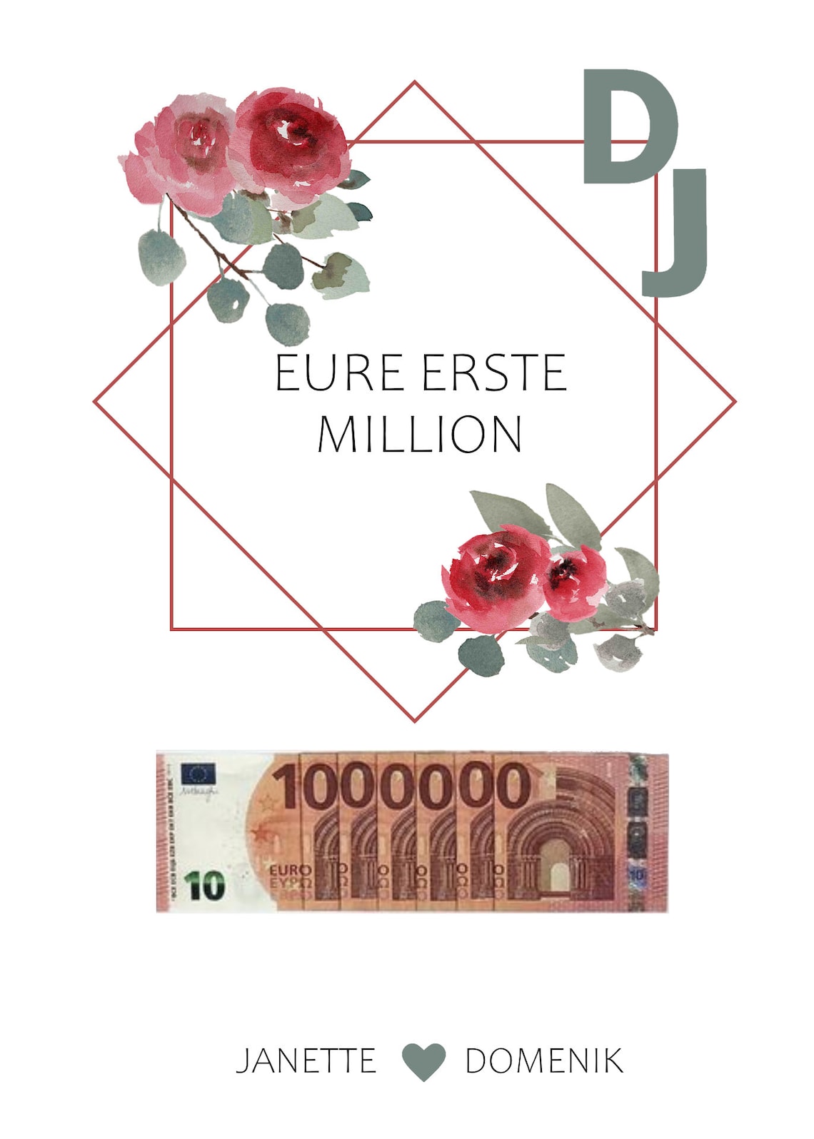 Eure Erste Million Vorlage Zum Drucken Hochzeitsposter Digital Eure Erste Million - Etsy.de