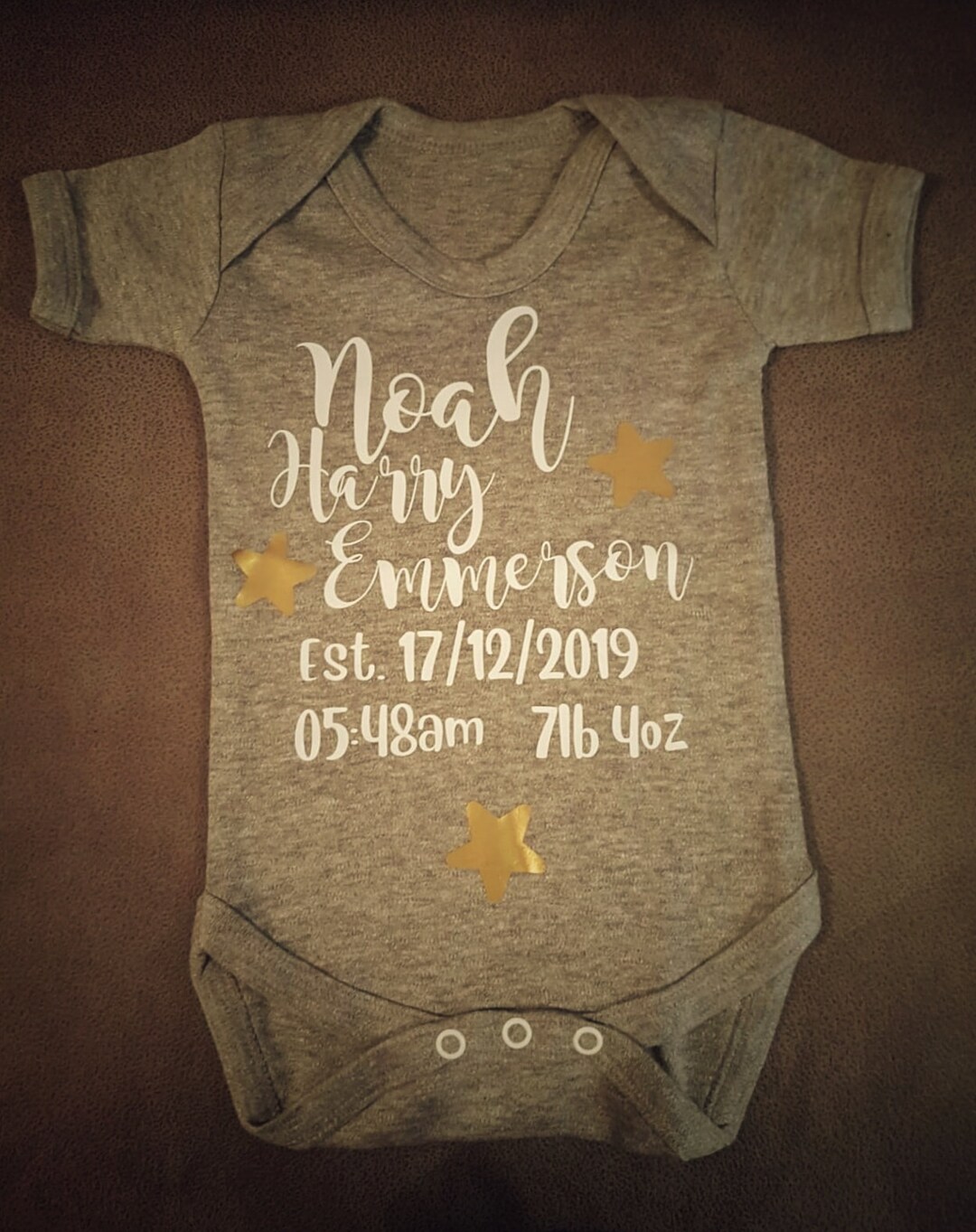 Newborn Personalised Baby Grow Etsy