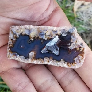 Blue Fortification Agate UV Reactive (Galaxy) Polished Rare Montana Agate