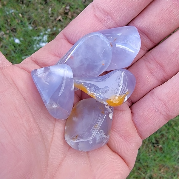 5 Beautiful Madison Blue Agates Montana Blue Chalcedony Pack 52g