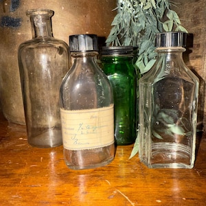 Lot of 3 Antique Medicine Bottles, with Label Signed By MD Dr Baer?