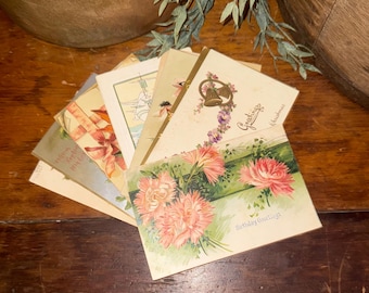 Lote de 11 postales antiguas de 1907 a 1910 con sello