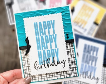 Bold textured birthday card.Birthday card for teenager.Unique Birthday card for son.Masculine Birthday card for friend