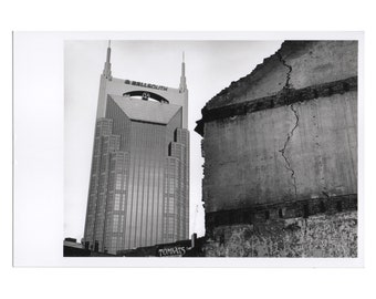 Real Photo Postcard, Lower Broadway, Cracked, Nashville, 1998.