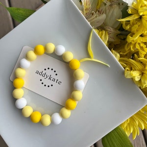 Designer Hundhalsband {SUNSHINE} - Stretchhalsband, Fina Silikonpärlor, Tekoppvalp, Ny Valp Smycken, Pärlor, Hundtillbehör, Gåva
