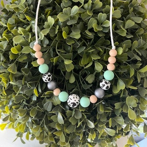 Play Necklace {MINTYMOO} silicone bead fidget jewelry, breakaway clasp, travel accessory for kids, birthday gift, dress up