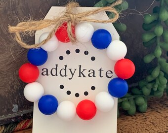 Kids’ Stretch Bracelet Red White & Blue - Independence Day USA, Girl Jewelry, Toddler Bracelet, Patriotic, Freedom, 4th of July Jewels