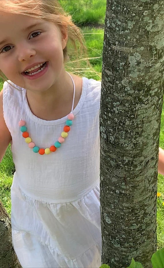 Play Necklace PLAYTIME Silicone Colorful Beads Jewelry Sensory Necklace Pretend Dress Up Girl Gift Fidget Jewels Child Safe Etsy Canada