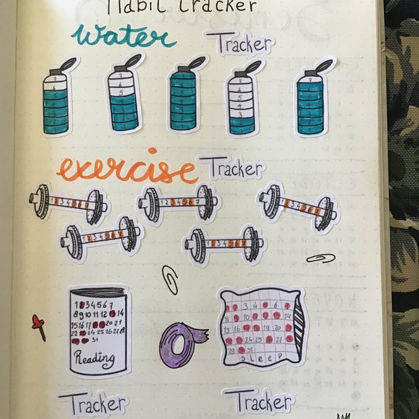 Tracker Stickersheet Bullet Journaling