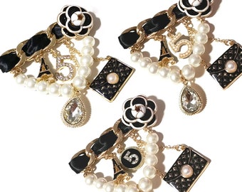 CHANEL Faux Pearl Iconic Logo Brooch -  India