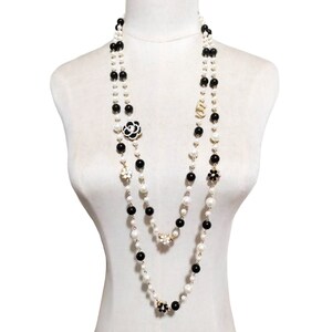 Chanel pearl necklace etsy online