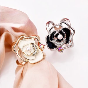 Interchangeable 001 Fashion Flowers 12mm 18mm snap button Scarf Buckle Scarf  Clips For Women bracelet Jewelry gift