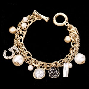 New Camellia flower Gold, Silver Bracelets for women Pendant Jewelry