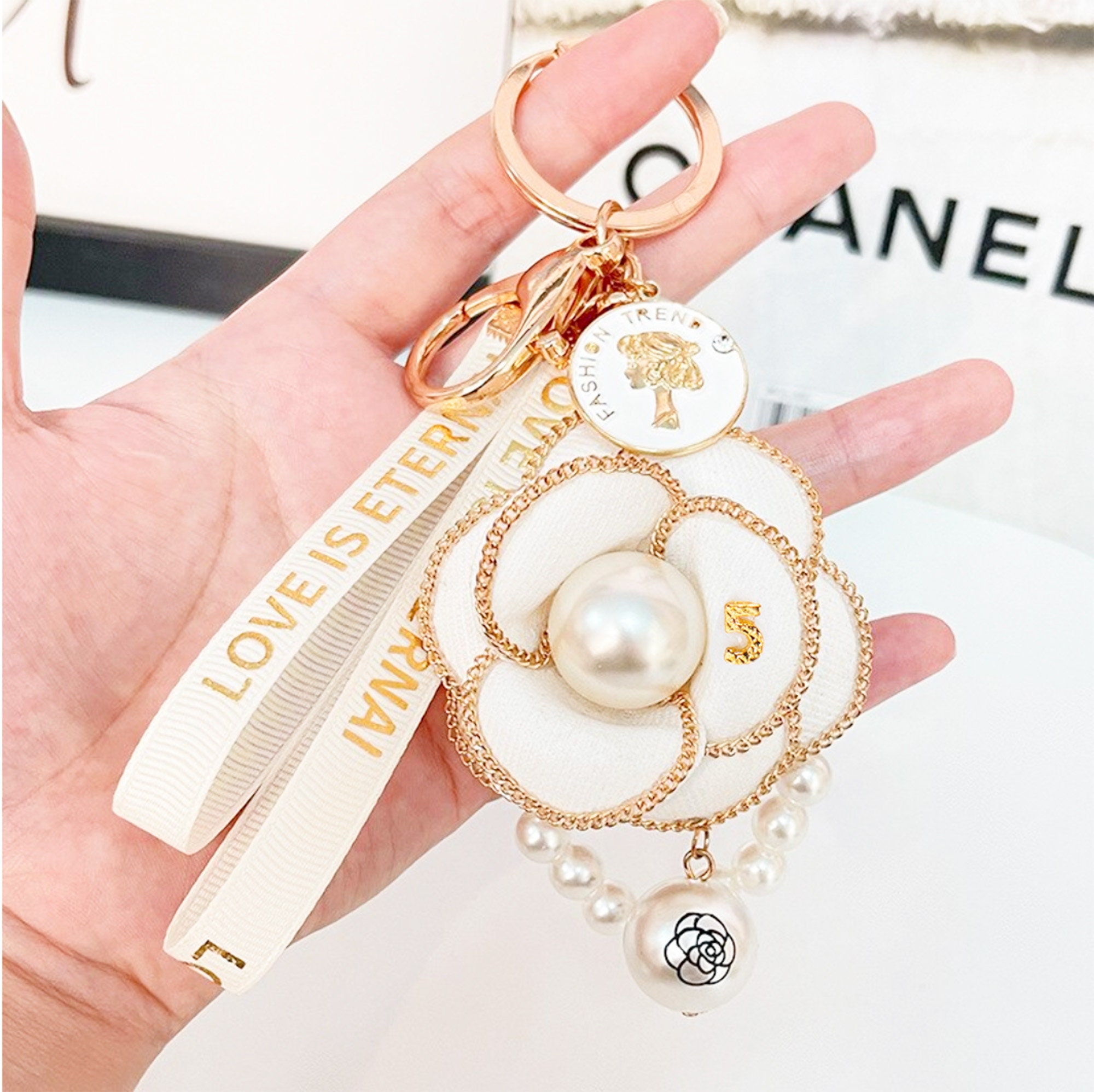 Chanel Enamel Heart Key Chain Bag Charm, Chanel Accessories