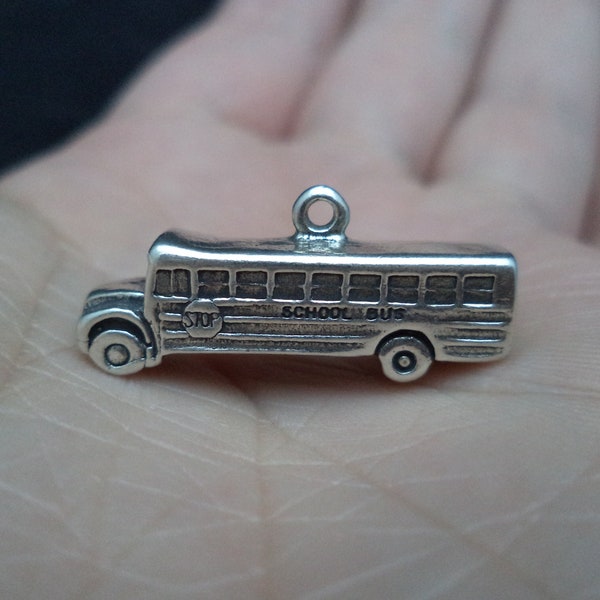 Sterling Silver School Bus Charm