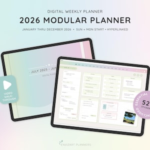 2026 Digital Weekly Planner - Modular