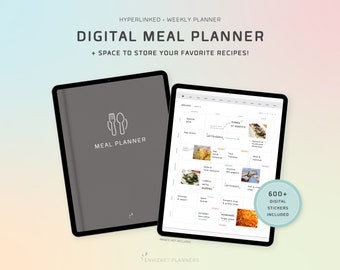 Digital Meal Planner, Weekly Meal Planner for GoodNotes - iPad Planner, Meal Planner Template, Meal Prep