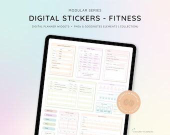 Digital Fitness Planner Stickers and Widgets - Pastel (Updated)