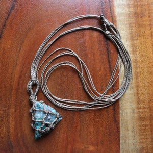 Macrame Raw Apatite Necklace