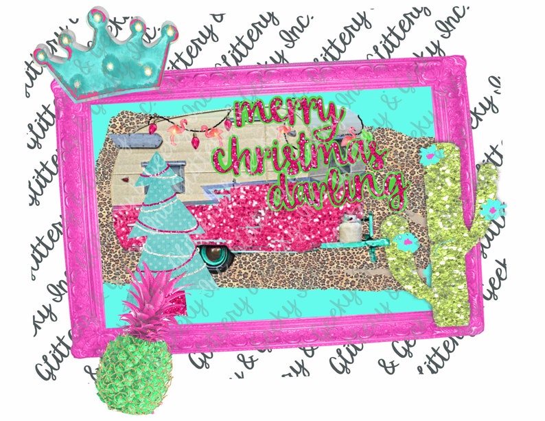 Retro Camper Vintage Merry Christmas Darling Digital File Designs for Sublimation Download PNG JPEG
